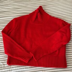 &Daughter Red 100% organic wool Turtleneck Knit Sweater